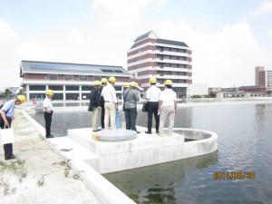 試験通水中の鍋屋上野浄水場